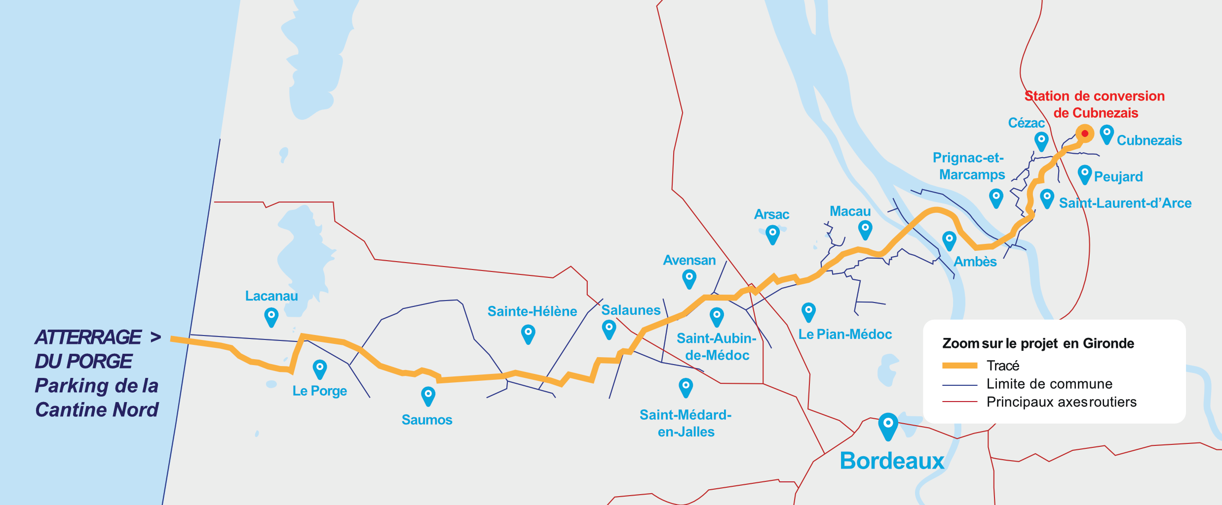 Tracé en Gironde