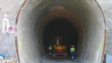 Construction of the tunnel entrance platform in Montesquieu des Albères