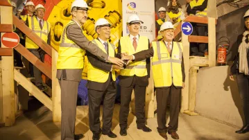 Inauguration du tunnelier Canigou à Montesquieu-des-Albères (Pyrénées-Orientales)