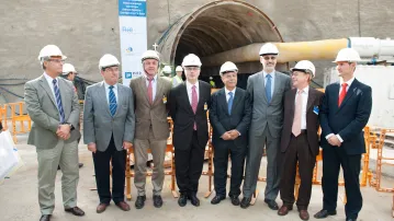 Inauguration du tunnelier Canigou à Montesquieu-des-Albères (Pyrénées-Orientales)